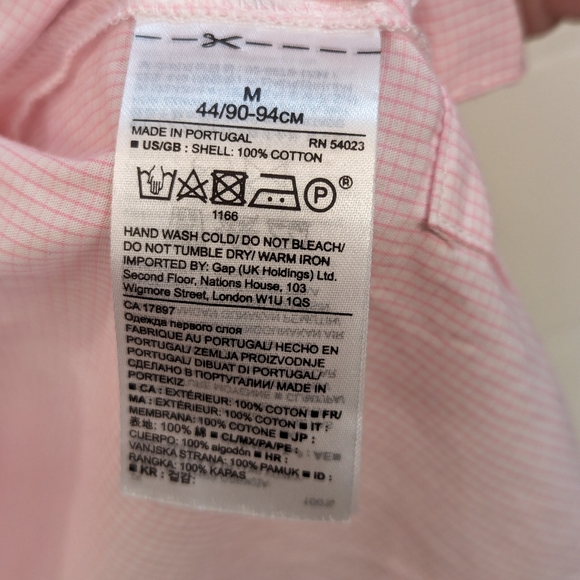 Banana Republic Pink Gingham Checkered Long Sleeve Blouse Top Sz Medium - Picture 10 of 10